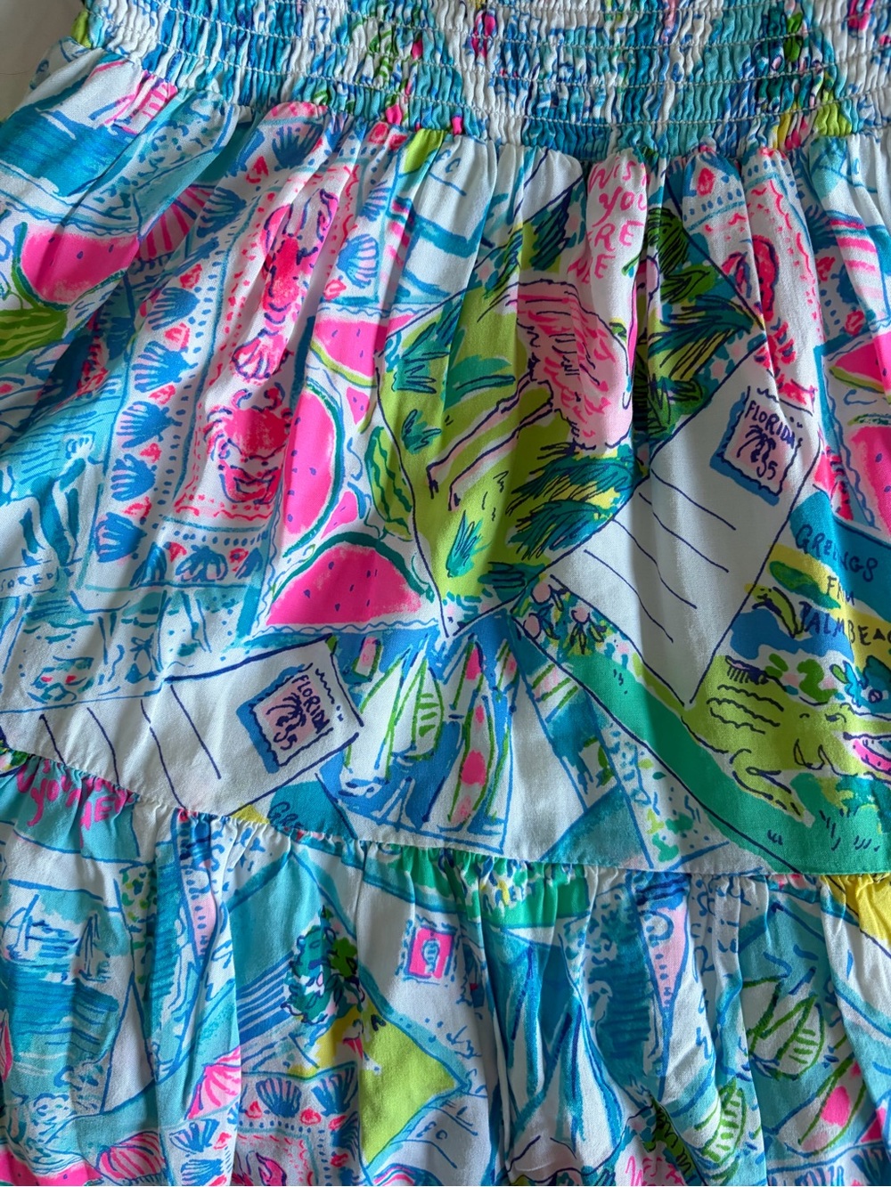 Lilly Pulitzer Pink and Blue Floral Print Dress - Picture 2 of 4